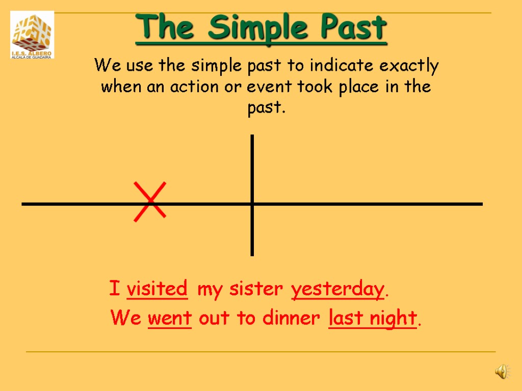 The Simple Past We use the simple past to indicate exactly when an action